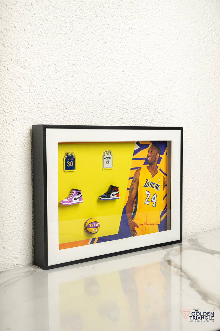 Lakers Basketball 3D Art Frame - Yellow