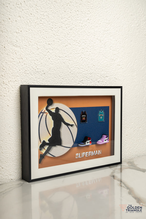 Superman Basketball 3D Art Frame