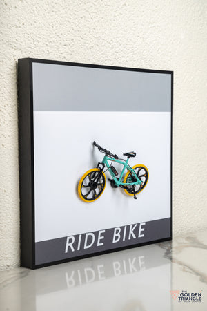 Velocity 3D Bicycle Wall Art Frame  - Blue