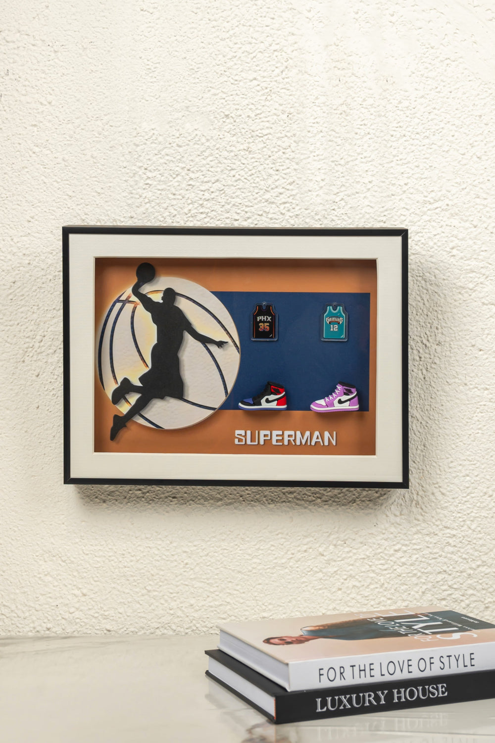 Superman Basketball 3D Art Frame