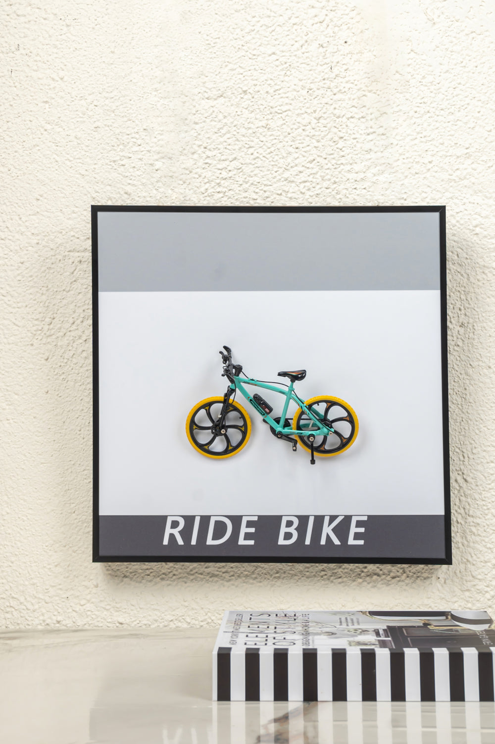 Velocity 3D Bicycle Wall Art Frame  - Blue