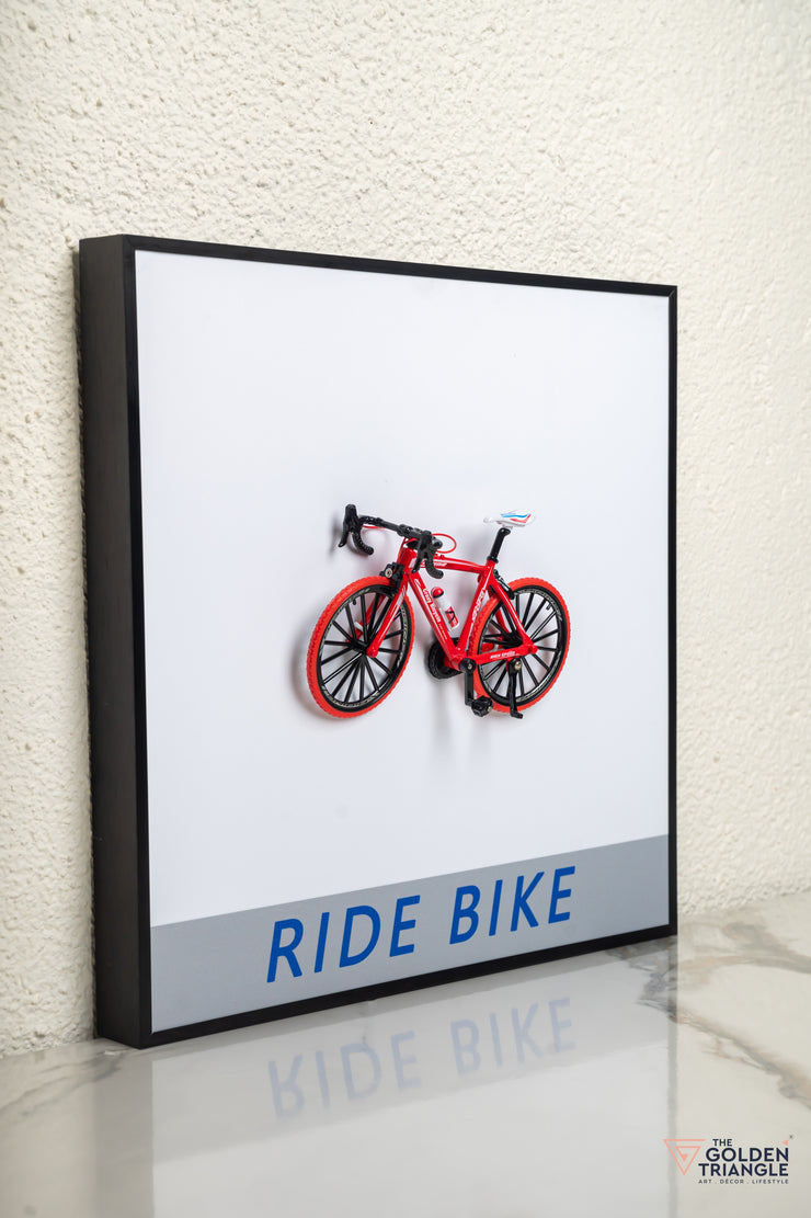 Velocity 3D Bicycle Wall Art Frame  - Red