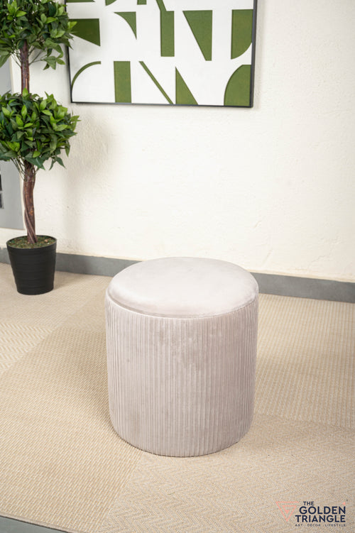 Ciara Suede Storage Pouffe - light-gray