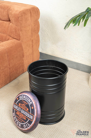 Barrel Pouffe with Storage - Harley