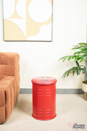 Barrel Pouffe with Storage - Coca Cola