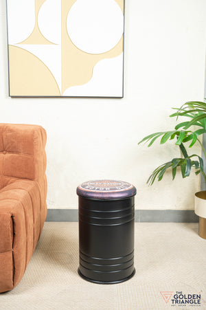 Barrel Pouffe with Storage - Harley