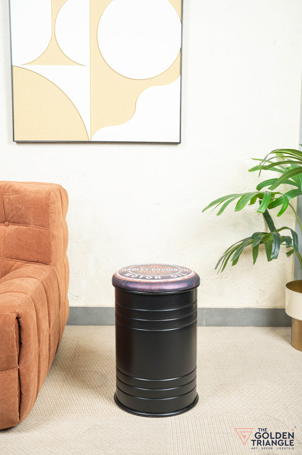 Barrel Pouffe with Storage - Harley