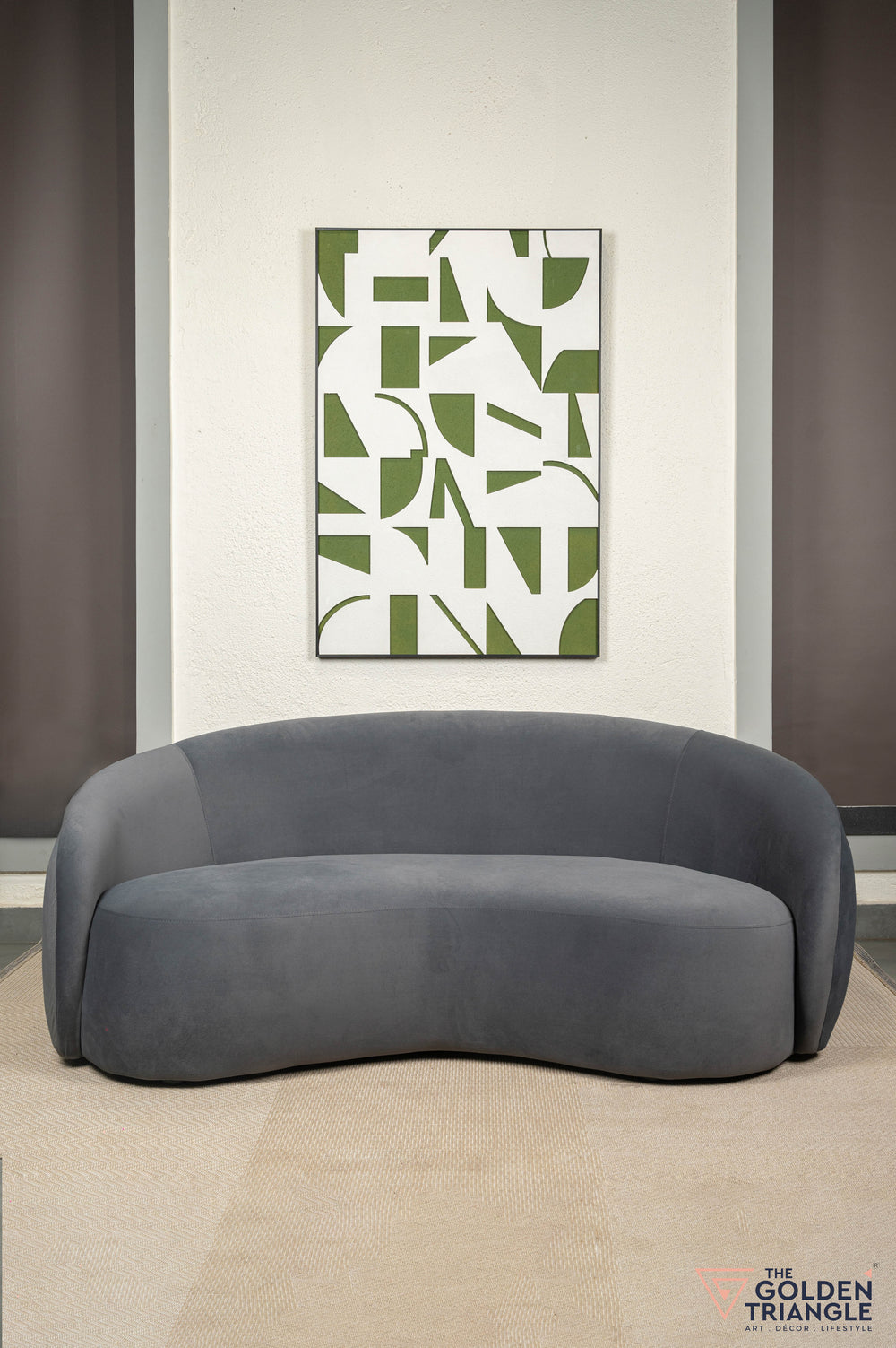 Celine Curved Couch - Gray