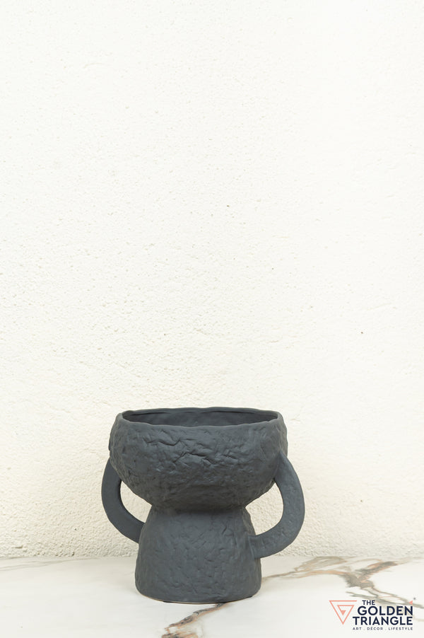 Ren Short Ceramic Vase - Black