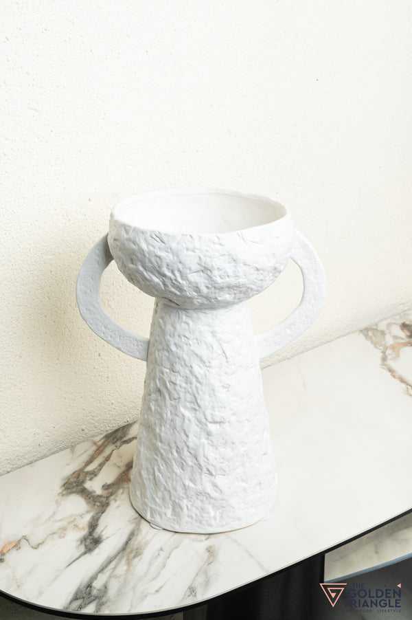 Ren Tall Ceramic Vase - White