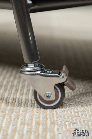Esla Adjustable Side Table with Lockable Wheels - Greige