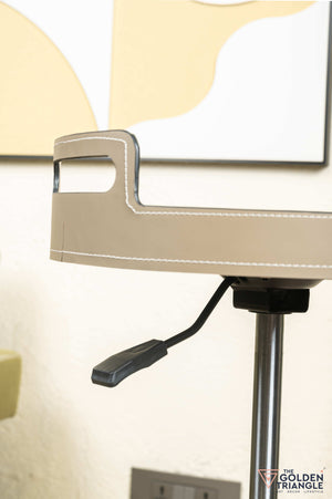Esla Adjustable Side Table with Lockable Wheels - Greige