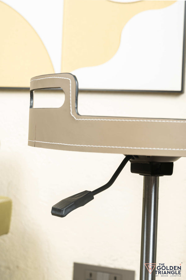Esla Adjustable Side Table with Lockable Wheels - Greige