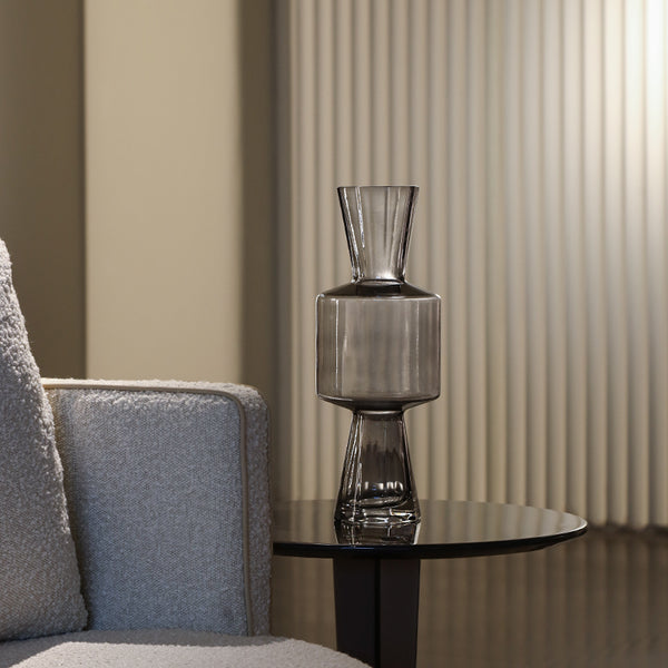 Blossom Glass Vase - Smoke