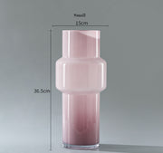 Cherry Blossom Charm Glass Vase - Pink