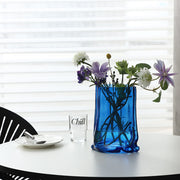 Edge Glass Vase - Royal Blue