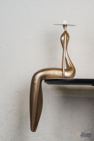 Amora Sitting Lady Sculpture - Gold