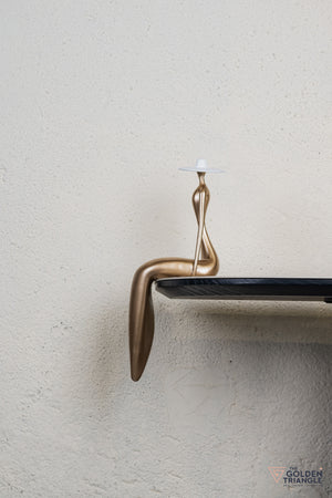 Amora Sitting Lady Sculpture - Gold