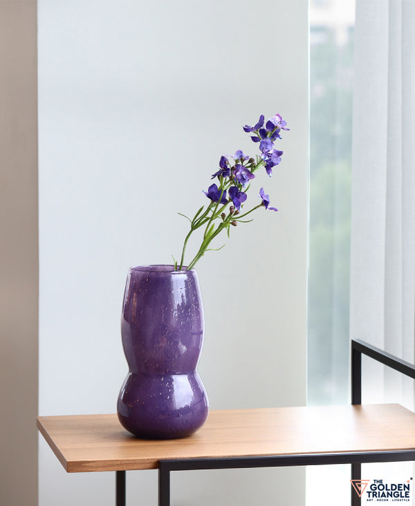 Springtime Sprig Glass Vase - Purple