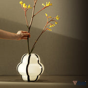 Stripey Treats Glass Vase - White