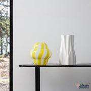 Stripey Treats Glass Vase - Yellow