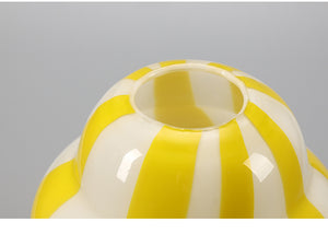 Stripey Treats Glass Vase - Yellow