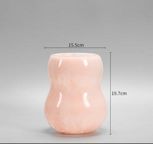Springtime Sprig Glass Vase - Baby Pink