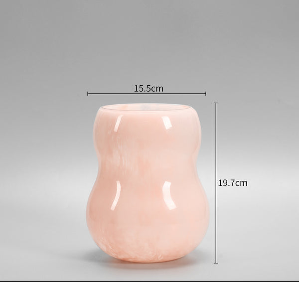 Springtime Sprig Glass Vase - Baby Pink