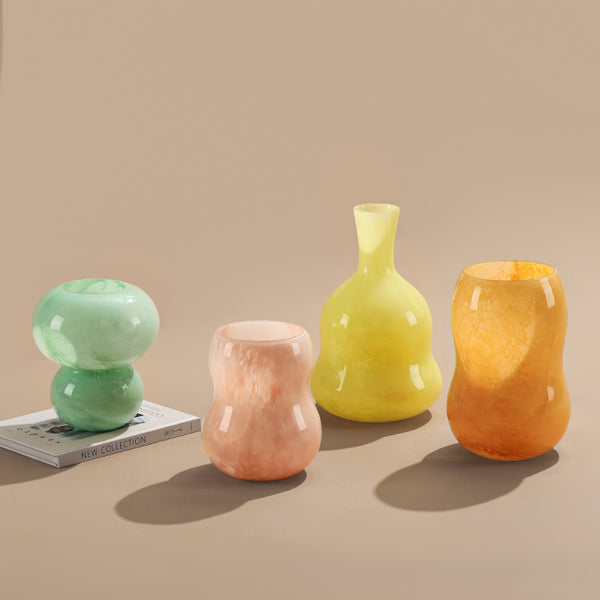 Springtime Sprig Glass Vase - Baby Pink