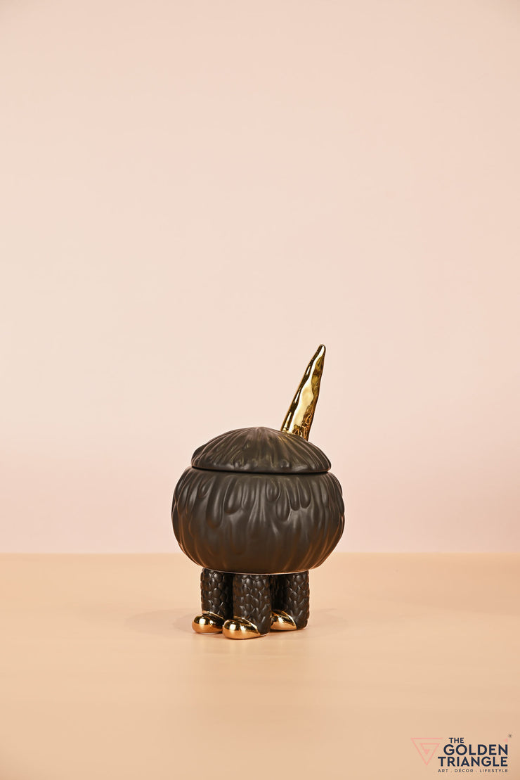 Golden Beast Ceramic Canister - Black