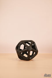 Geometric Cutout Sphere - Black