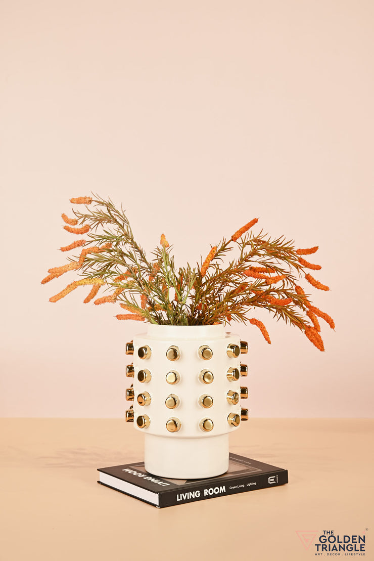 Spectra Tall Ceramic Vase - White