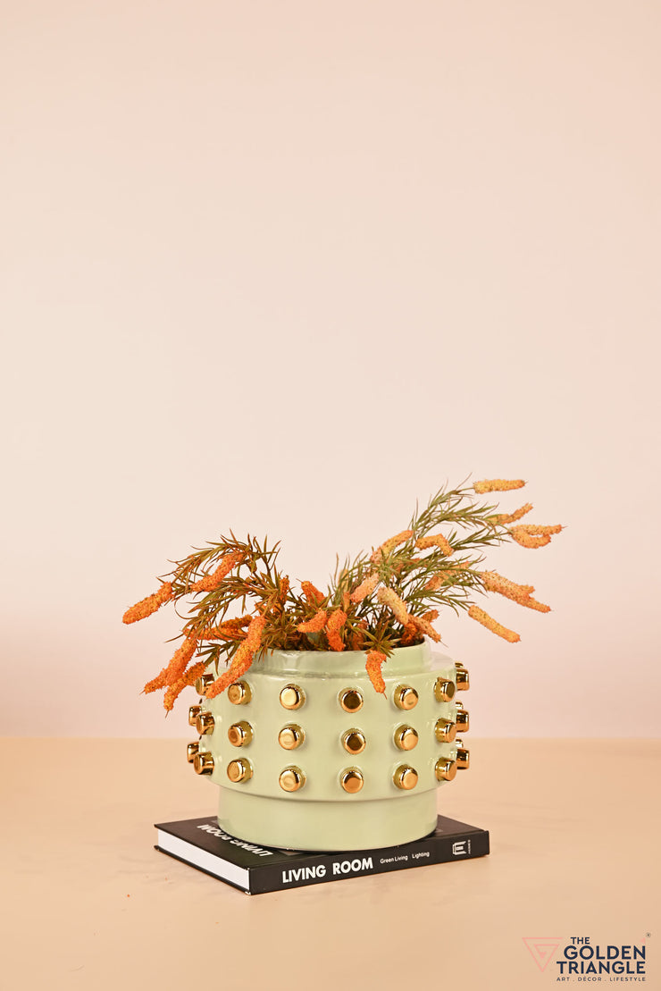 Spectra Short Ceramic Vase - Mint Green