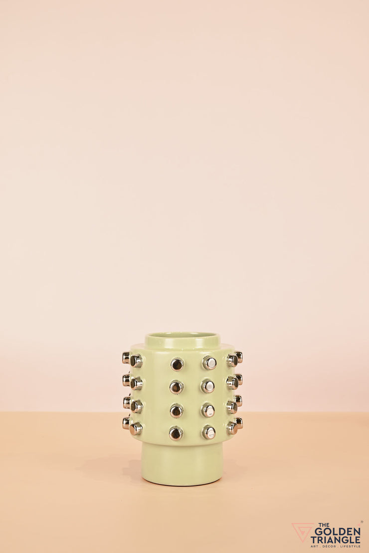 Spectra Tall Ceramic Vase - Mint Green