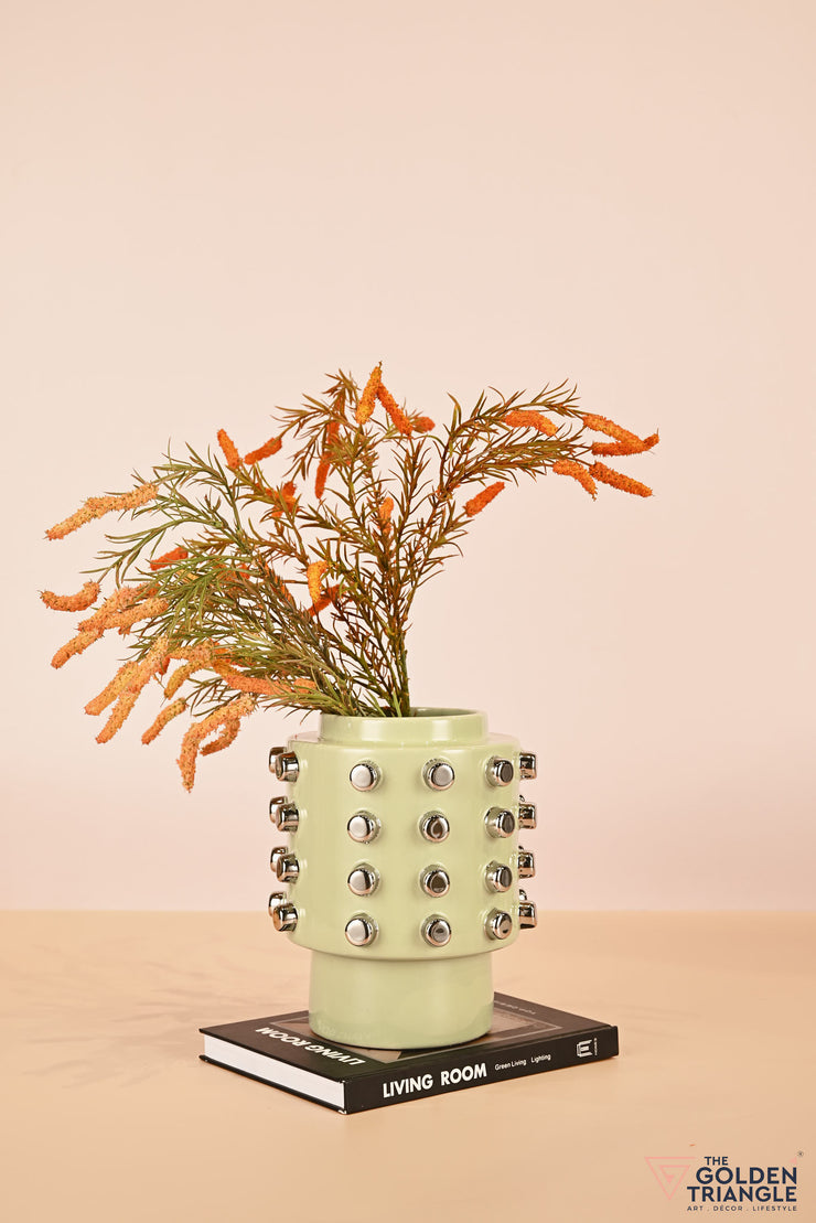 Spectra Tall Ceramic Vase - Mint Green