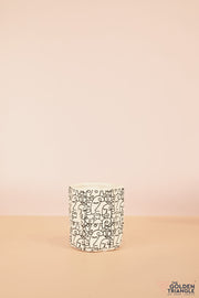 Expressionist Doodle Vase - White