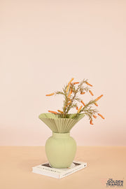 Floral Blossom Porcelain Vase - Mint green