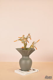 Floral Blossom Porcelain Vase - Gray