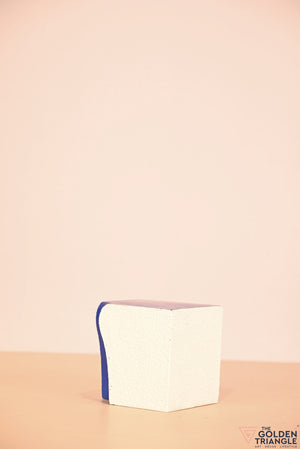 Monochrome Square Block Artefact  - Blue