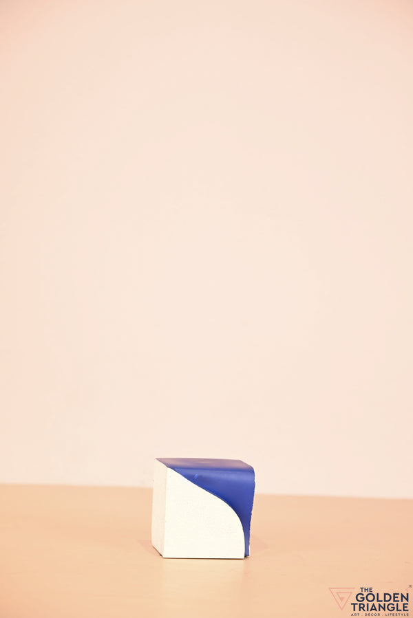 Monochrome Square Block Artefact  - Blue