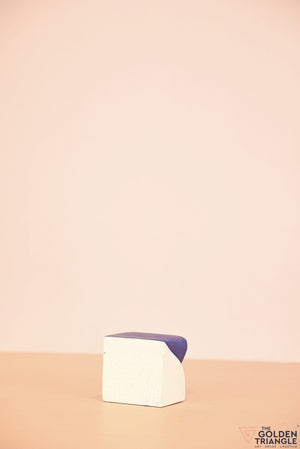 Monochrome Square Block Artefact  - Blue