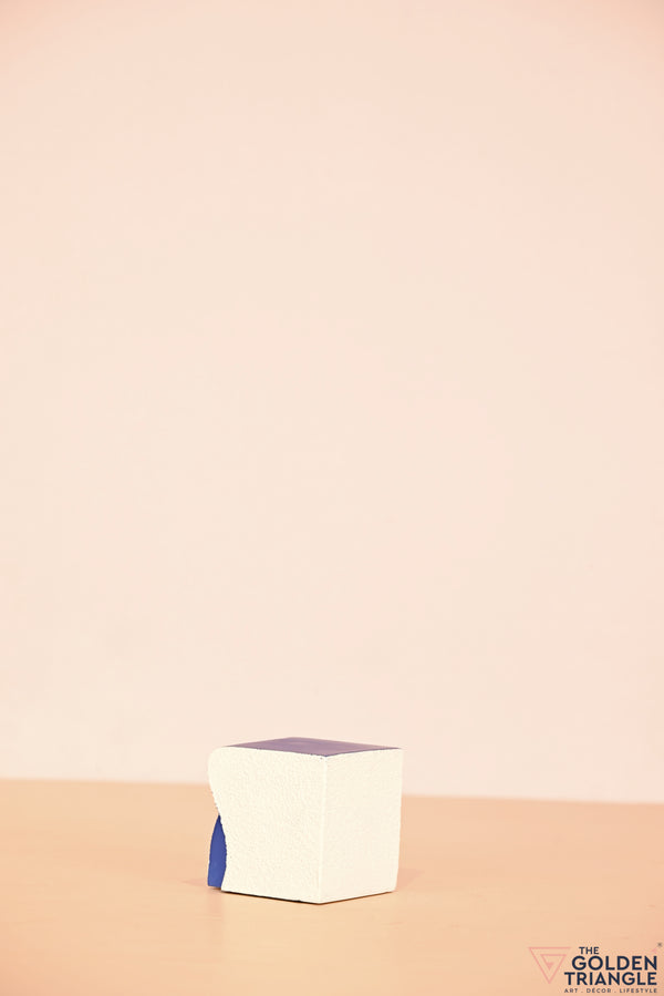 Monochrome Square Block Artefact  - Blue