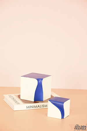 Monochrome Square Block Artefact  - Blue