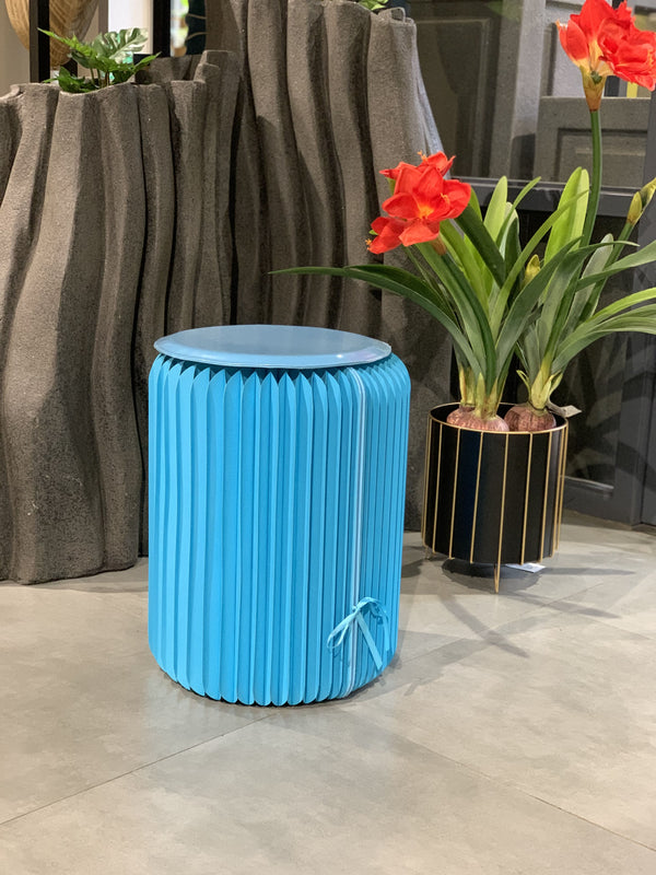 Nadide Foldable Cardboard Pouffe Blue