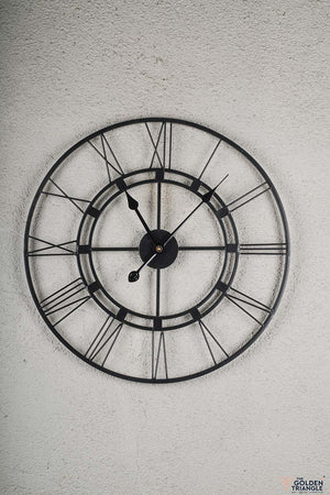Amargo - Roman Wall Clock - Triple Rim - Black