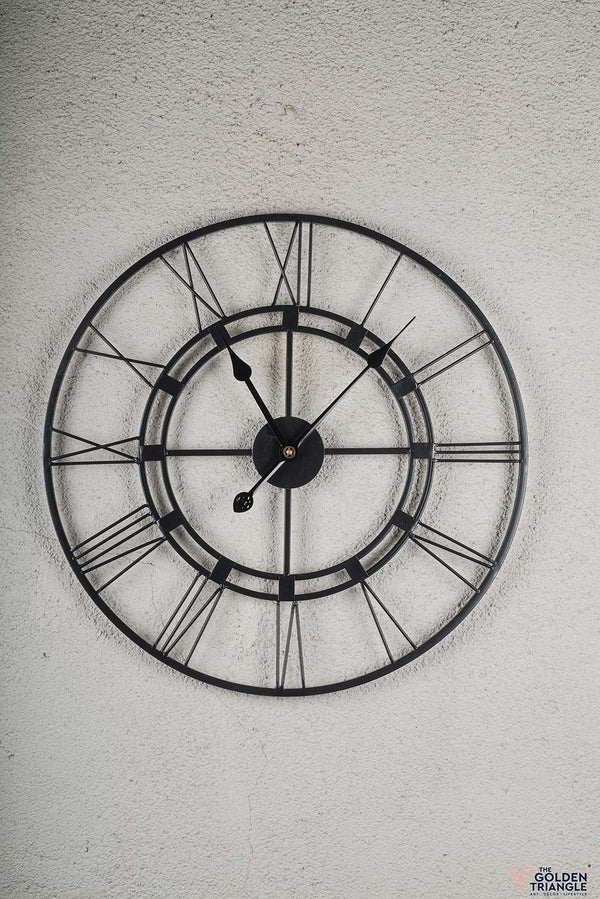 Amargo - Roman Wall Clock - Triple Rim - Black