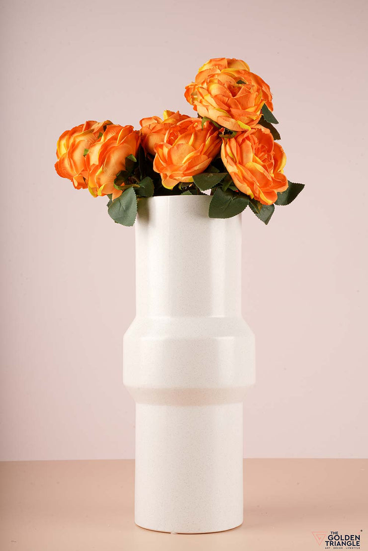 Vico White Ceramic Vase
