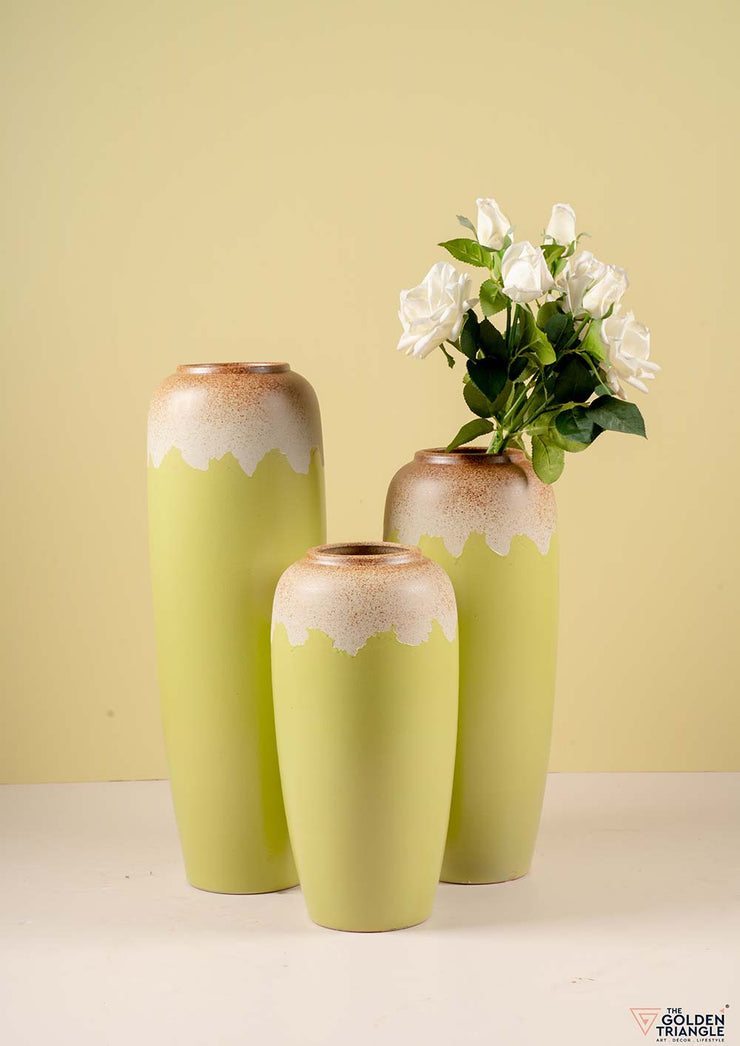 Daphne Ceramic Floor Vase - Lime Green