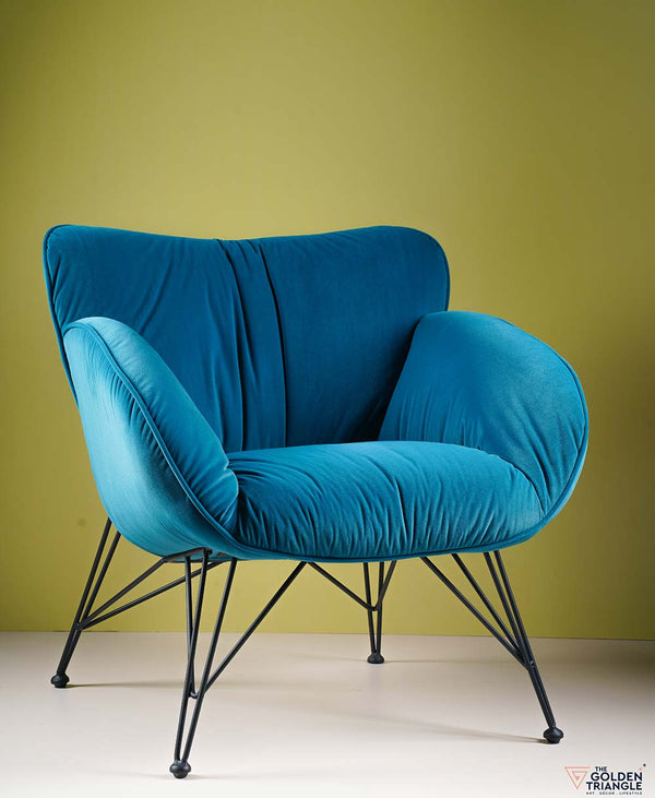 Azure Plush Accent Chair  -  Teal
