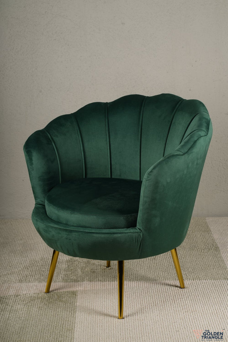 Eliza Shell Accent Chair  -  Emerald Green
